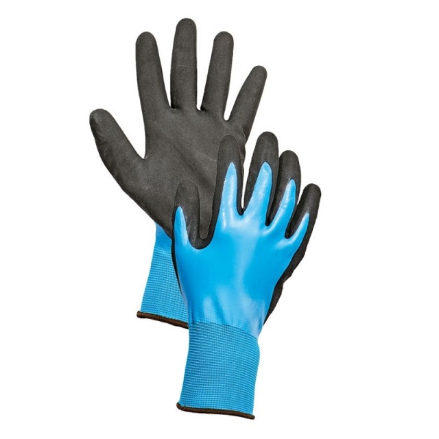 TETRAX-MANUSI<br/><br/>Manusi tricotate din naylon, fara cusaturi, manseta elastica, dublu imersate in latex, cu o aderenta perfecta in palma si in virful degetelor.<br/><br/>Marimi: 7, 8, 9, 10, 11.<br/>Culori: albastru-negru.