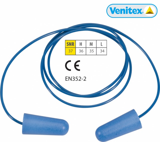 CONICDE06 Antifoane interne cu cordon<br/><br/>Sac de 6 cutii de dopuri de ureche detectabile si refolosibile din poliuretan cu cordon plastic. ø12 mm.<br/><br/>Ambalare: 100 buc/cutie<br/><br/>SNR 37 dB