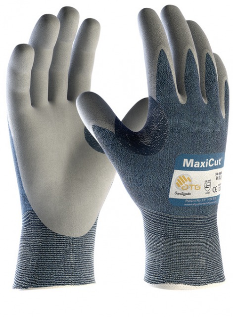 MaxiCut 34-460        <br/><br/>Cod produs: 34-460<br/><br/>Manusa tricotata din fibre speciale antitaiere CutTech, nivel 4 antitaiere, imersata partial in spuma nitrilica pentru aderenta crescuta, intaritura intre degetul mare si cel aratator, confort sporit, foarte bun simt tactil, manseta elastica.<br/><br/>Marimi: 6-11