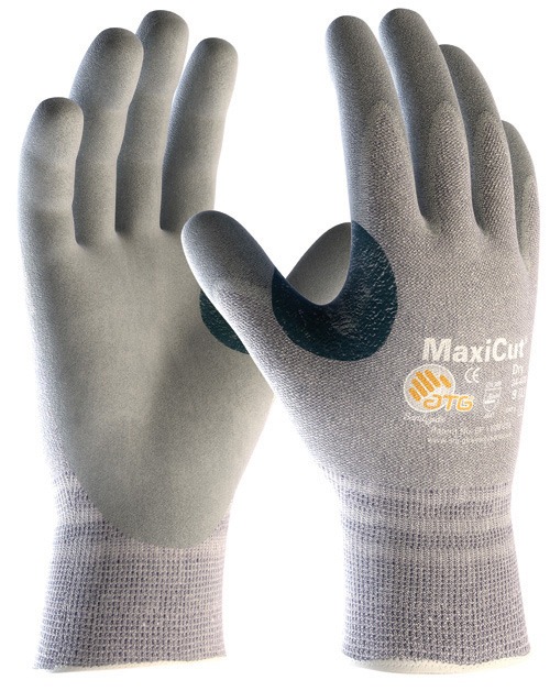 MaxiCut Dry 34-470           <br/><br/>Cod produs: 34-470<br/><br/>Manusa tricotata din fibre speciale antitaiere CutTech, nivel 5 antitaiere, imersata partial in spuma nitrilica cu intaritura intre degetul mare si cel aratator pentru siguranta crescuta, confort sporit, foarte bun simt tactil, manseta elastica.<br/><br/>Marimi: 6-11